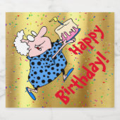 おばあちゃんユーモアのあるお誕生日ケーキパーティー紙 スパークリングワインラベル (シングルラベル)