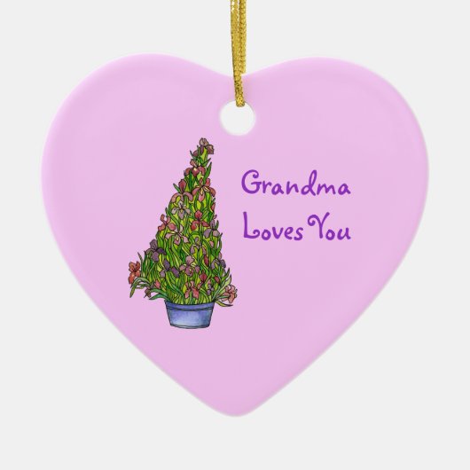 おばあちゃんラブユーアイリスオーナメント セラミックオーナメント (正面)