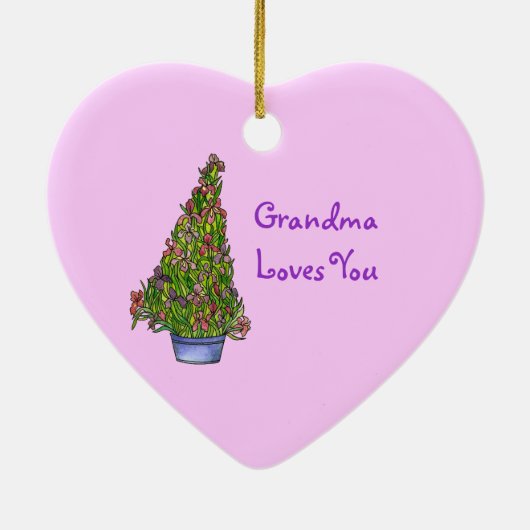 おばあちゃんラブユーアイリスオーナメント セラミックオーナメント (裏面)