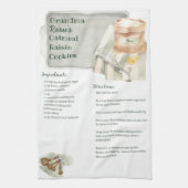 おばあちゃんレシピ |オートミールCookie パーソナライズされた キッチンタオル (縦)