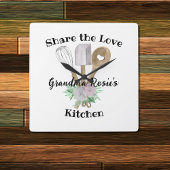 おばあちゃんレシピ |共有の愛パーソナライズされた スクエア壁時計