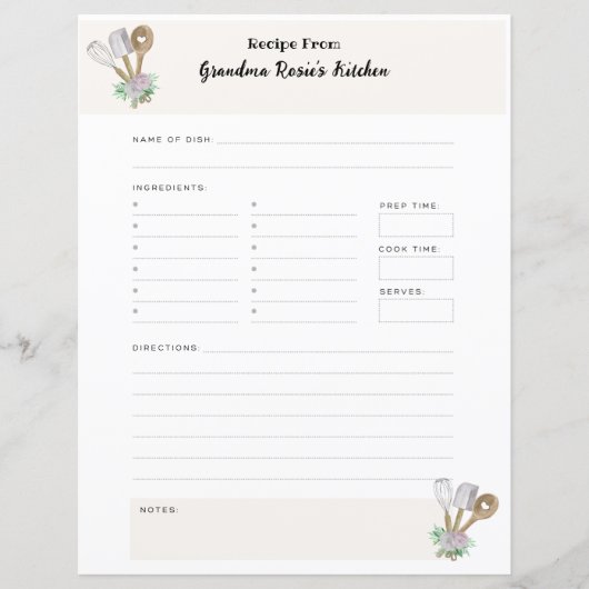 おばあちゃんレシピ |国のパーソナライズされたレシピ (正面)