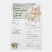 おばあちゃんレシピ | Butterscotch パーソナライズされた Cookie キッチンタオル (縦)