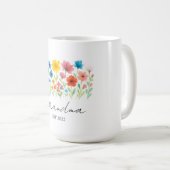 おばあちゃんワイルドフラワーマグ | カスタム年 –  コーヒーマグカップ (正面右)