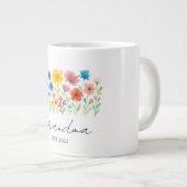 おばあちゃんワイルドフラワーマグ | カスタム年 – ジャンボコーヒーマグカップ (正面右)