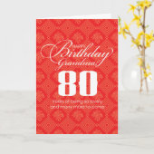 おばあちゃん中国の「長寿」 80誕生日カード カード (黄色い花)