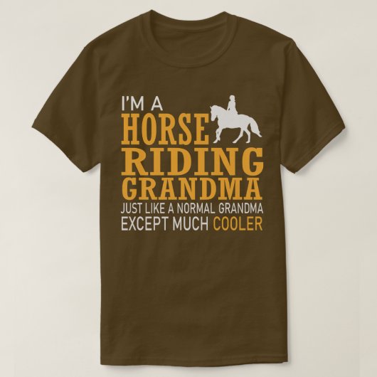 おばあちゃん乗馬おばあちゃん Tシャツ (デザイン正面)