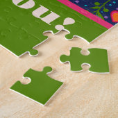 おばあちゃん写真かわいらしフォークバタフライフラワーカスタムズ ジグソーパズル (側面)