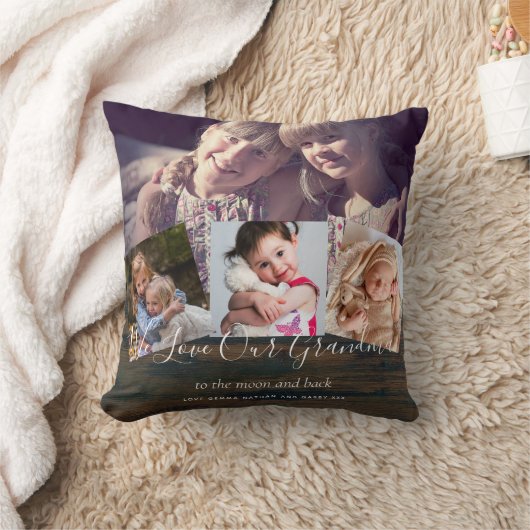 おばあちゃん写真ギフトグランドパグランドキッズコラージュ クッション (ブランケット)
