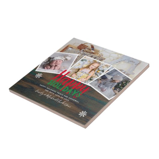 おばあちゃん写真ギフトグランドパグランドキッズコラージュ タイル (側面)