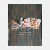 おばあちゃん写真ギフトグランドパグランドキッズコラージュ フリースブランケット (正面)