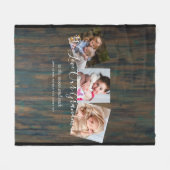 おばあちゃん写真ギフトグランドパグランドキッズコラージュ フリースブランケット (正面(横))