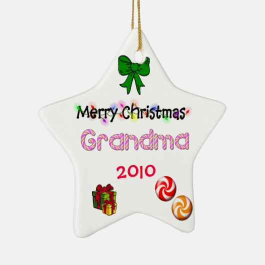 おばあちゃん写真クリスマスオーナメント セラミックオーナメント (右)