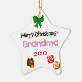 おばあちゃん写真クリスマスオーナメント セラミックオーナメント (左)