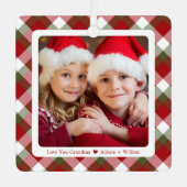 おばあちゃん写真クリスマスプレド メタルオーナメント (正面)