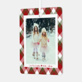 おばあちゃん写真クリスマスプレド メタルオーナメント (正面左)