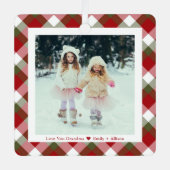 おばあちゃん写真クリスマスプレド メタルオーナメント (正面)