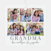 おばあちゃん写真クリスマス メタルオーナメント (正面)