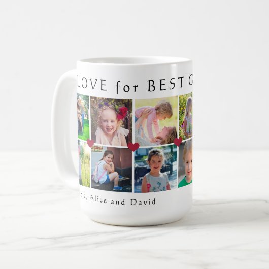 おばあちゃん写真数々の好きシンプルかわいいハート コーヒーマグカップ (正面左)