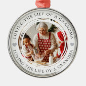 おばあちゃん写真記念ギフト メタルオーナメント (正面)