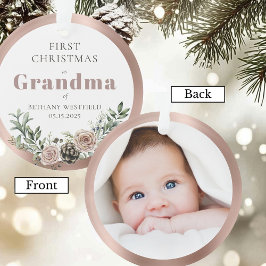 おばあちゃん初のクリスマスフォトギフト オーナメント