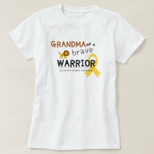 おばあちゃん勇敢な戦士がんライオンの女性Tシャツ Tシャツ