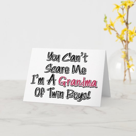 おばあちゃん双子の少年のかわいい引用文 カード (黄色い花)