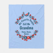 おばあちゃん名の変更お子様の追加 – 人お気に入りの物 フリースブランケット (正面)