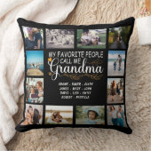 おばあちゃん名前と孫の12の写真 クッション (ブランケット)
