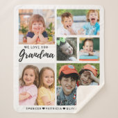 おばあちゃん大好きおばあちゃん名前6 Photo シェルパブランケット (正面)