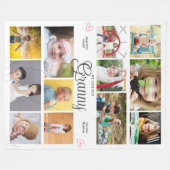 おばあちゃん大好きパーソナライズされたハート フリースブランケット (正面(横))