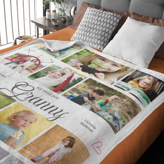 おばあちゃん大好きパーソナライズされたハート フリースブランケット