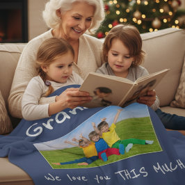 おばあちゃん大好きフォトクリスマスギフト フリースブランケット