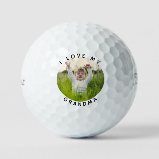 おばあちゃん大好き孫の写真Titleist ゴルフボール (正面)