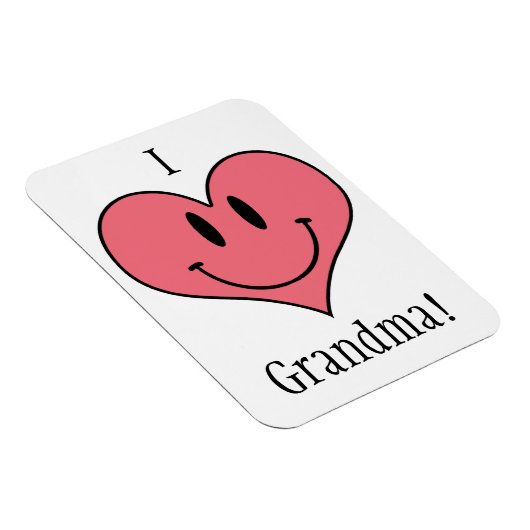 おばあちゃん大好き！かわいいハートスミリー マグネット (右側)