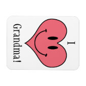 おばあちゃん大好き！かわいいハートスミリー マグネット (横)