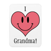 おばあちゃん大好き！かわいいハートスミリー マグネット (縦)