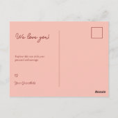 「おばあちゃん大好き」 テキストと写真6枚 赤いハート ポストカード (裏面)