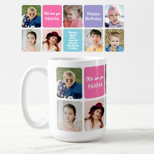 おばあちゃん大好き 7人の孫の写真入りカスタムコーヒー コーヒーマグカップ