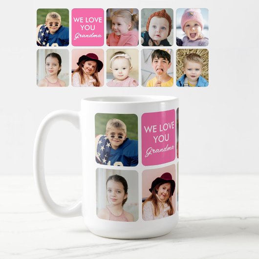 おばあちゃん大好き 9人の孫のフォトギフト コーヒーマグカップ