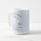 おばあちゃん妊娠に昇進したかわいい青 コーヒーマグカップ (正面左)