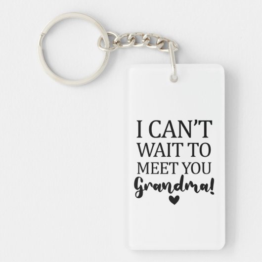 おばあちゃん妊娠アナウンクスに会うのが待ち遠しい キーホルダー (正面)