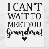 おばあちゃん妊娠アナウンクスに会うのが待ち遠しい ワインラベル (シングルラベル)