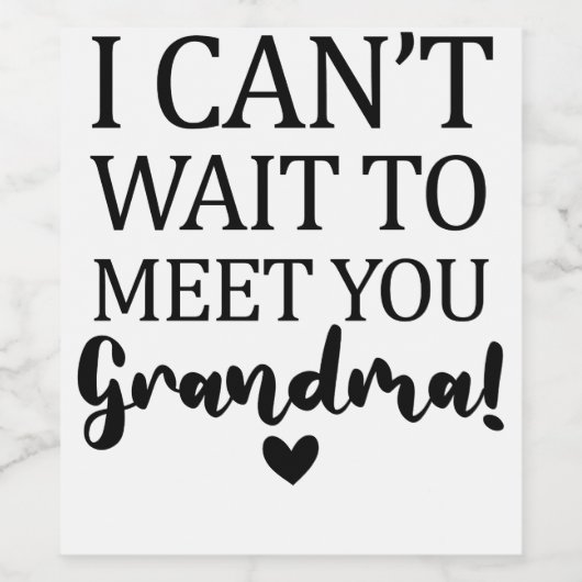 おばあちゃん妊娠アナウンクスに会うのが待ち遠しい ワインラベル (シングルラベル)