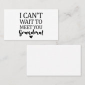 おばあちゃん妊娠アナウンクスに会うのが待ち遠しい 名刺 (正面/裏面)