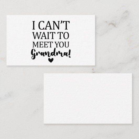 おばあちゃん妊娠アナウンクスに会うのが待ち遠しい 名刺 (正面/裏面)