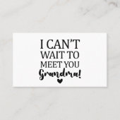 おばあちゃん妊娠アナウンクスに会うのが待ち遠しい 名刺 (正面)