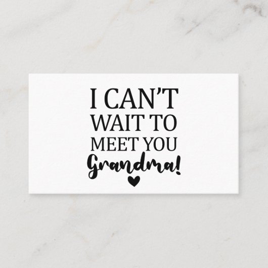 おばあちゃん妊娠アナウンクスに会うのが待ち遠しい 名刺 (正面)