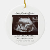 おばあちゃん妊娠発表クリスマス記念品 セラミックオーナメント (正面)