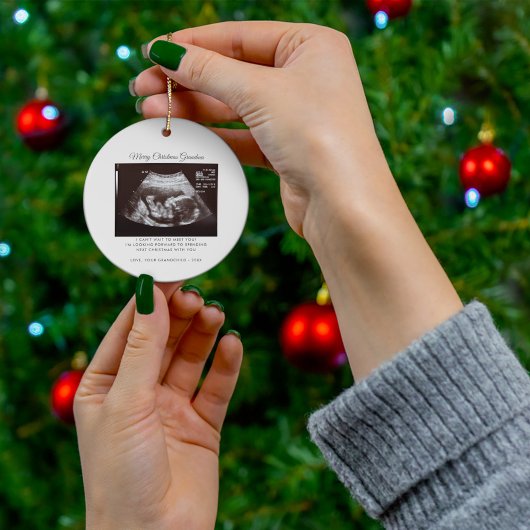 おばあちゃん妊娠発表クリスマス記念品 セラミックオーナメント
